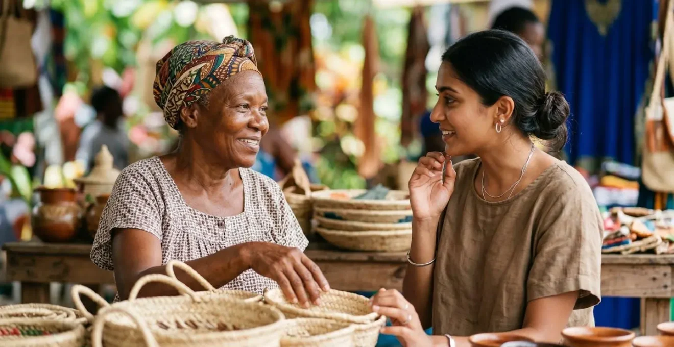 Échange authentique et respectueux avec un artisan local guadeloupéen